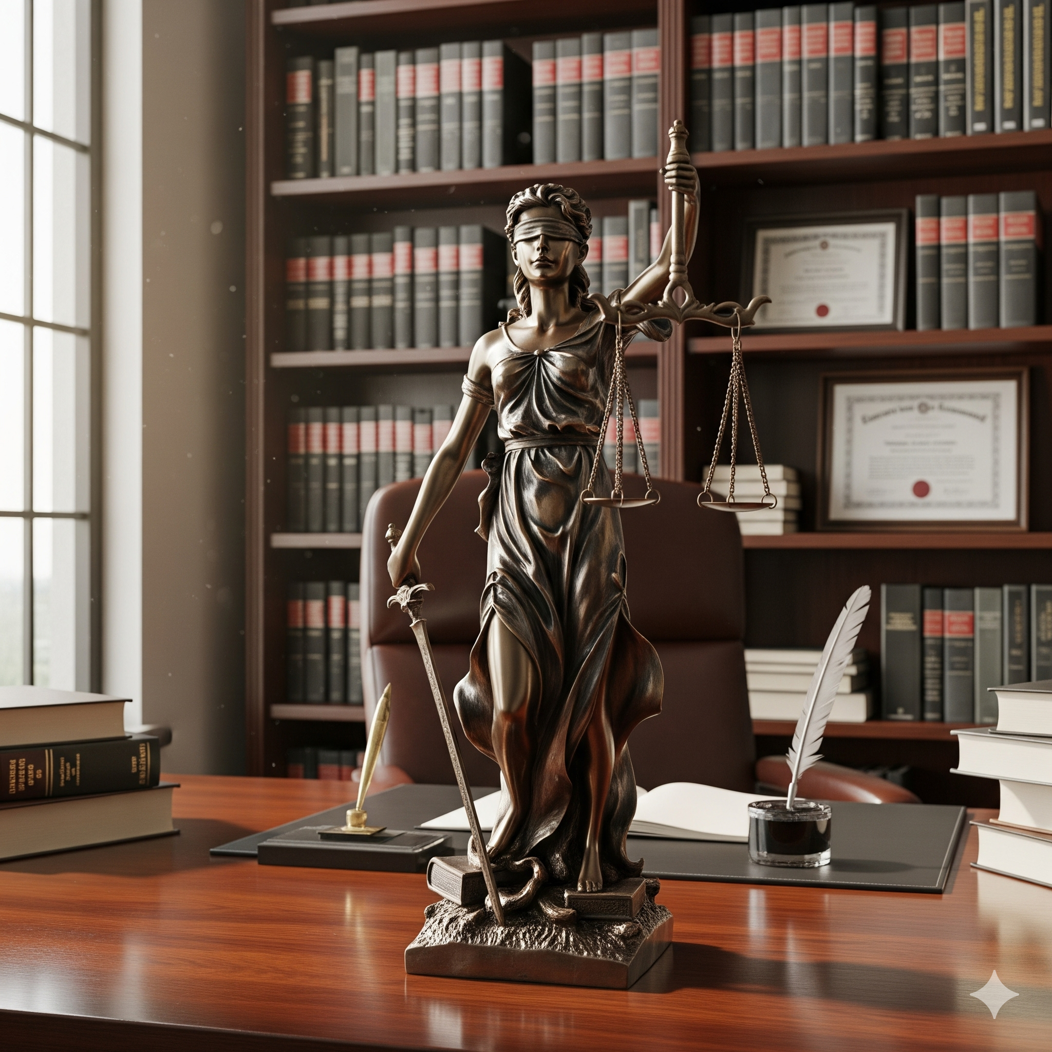 Gavel resting on legal files on a desk